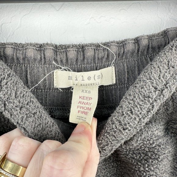 Mile(s) By Madewell Women's Gray Terry Trouser Sweatpants Size‎ XXS Pockets - Picture 5 of 7